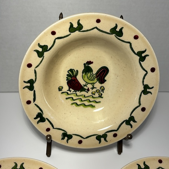 Metlox Poppytrail Fruit Dessert Sauce Bowls USA Homestead Provincial Rooster 6” - Picture 2 of 11